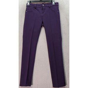 Imperial Star Pants Girls Size 14 Purple Cotton Pockets Straight Leg Mid Rise